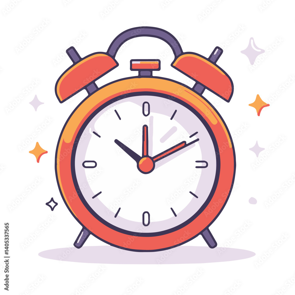 Simple vector illustration of an alarm clock Simple vector illustration of an alarm clock