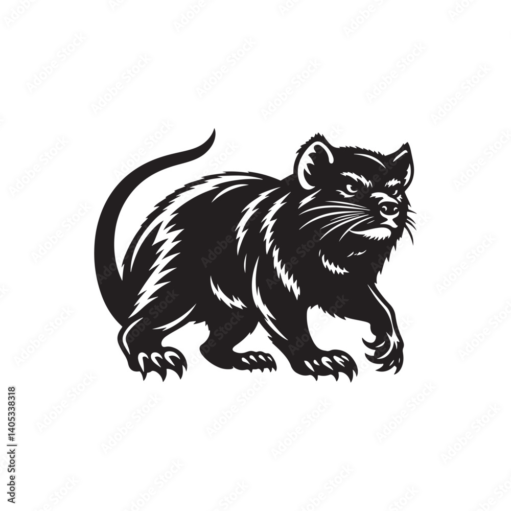 Tasmanian Devil Vector - Tasmanian Devil Silhouette - Tasmanian Devil Illustration - Tasmanian Devil design. Tasmanian Devil Vector - Tasmanian Devil Silhouette - Tasmanian Devil Illustration - Tasmanian Devil design.