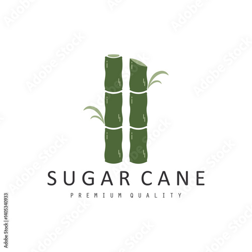 Sugarcane Plant Simple Logo Design. Natural Sweet Sugar Cane Plant logo simple design vector illustrasion