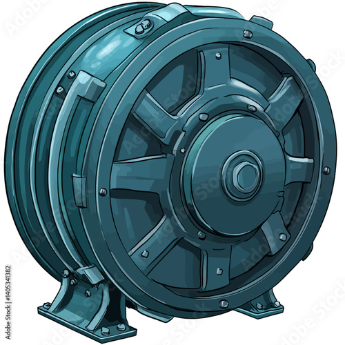 Dynamo machine isolated on white 