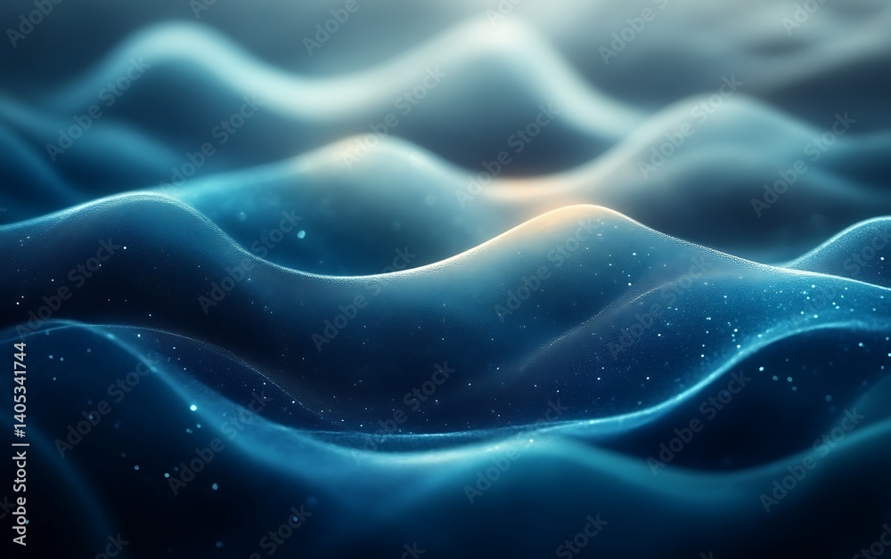 Abstract blue glowing wave background. Abstract blue glowing wave background.