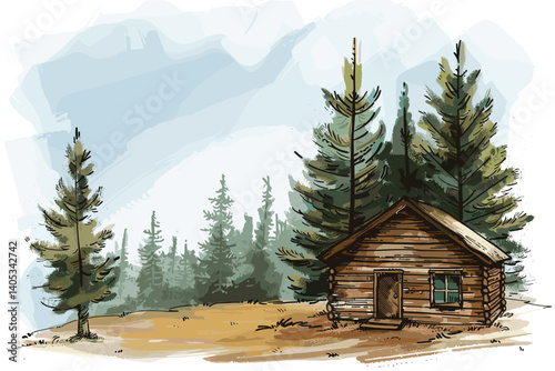 Watercolor Clipart, Watercolor illustration, Watercolor Painting, Watercolor Sublimation,
Cabin in the Woods