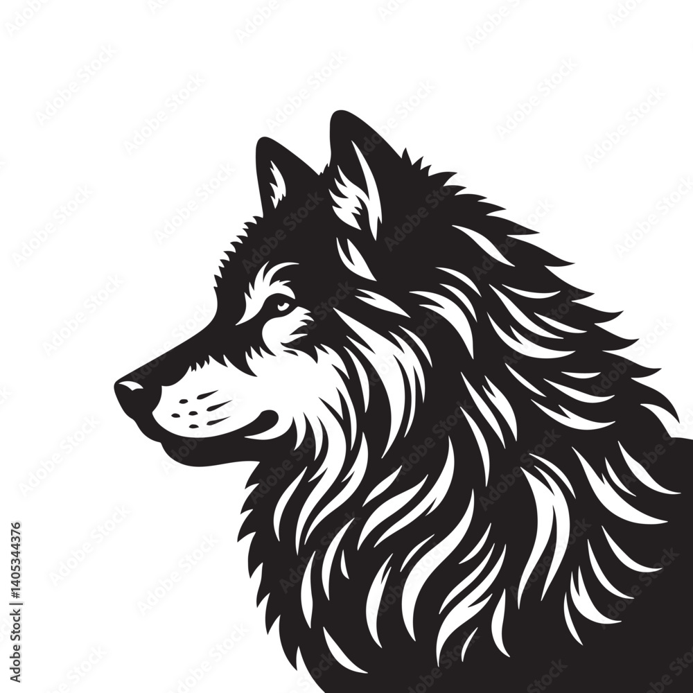 Fototapeta Timber Wolf Silhouette - Timber Wolf Vector - Timber Wolf Illustration - Timer Wolf Artwork.
