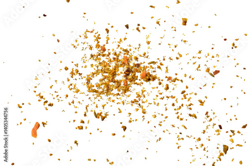 Spice for cooking seasoning for pilaf lies on a white background.