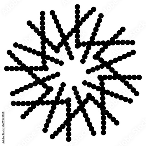 Outlined Geometric Figure In Solid Black
