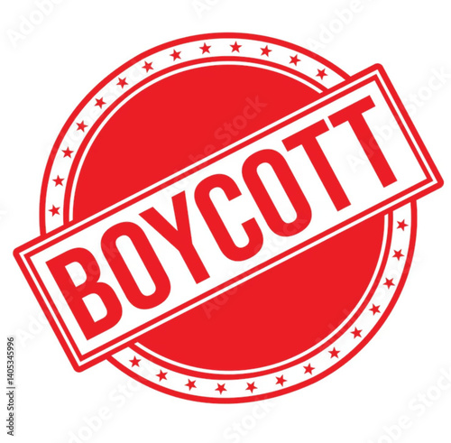 Round Shaped Boycott Stamp in Grunge Look