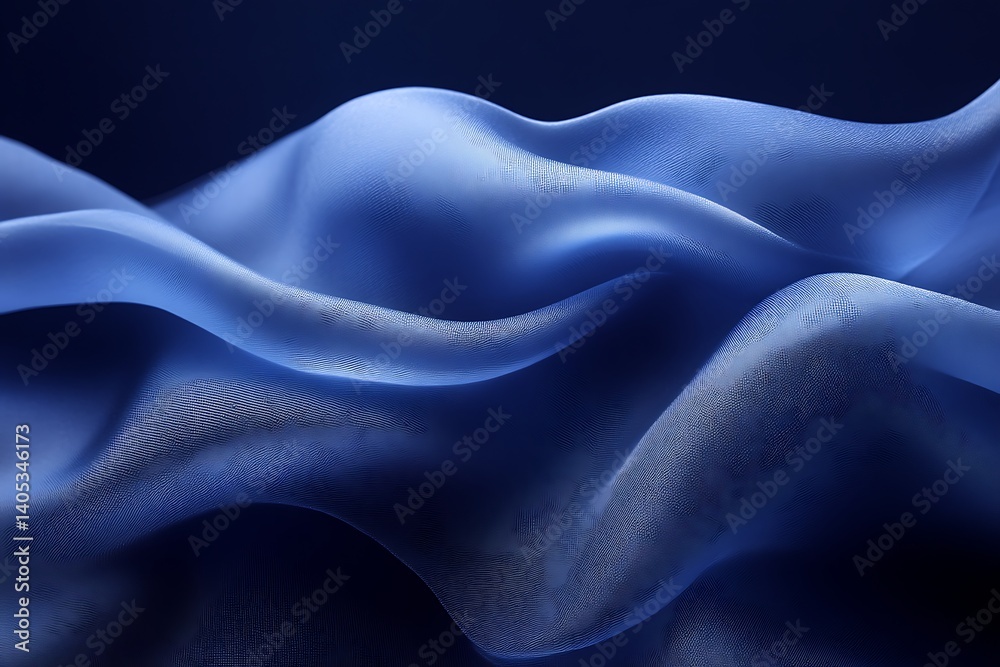Obraz premium Abstract blue fabric waves.