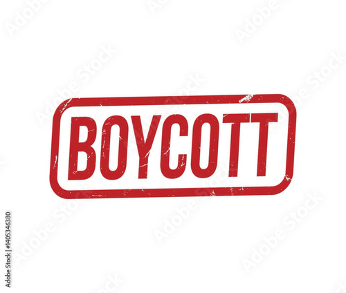 Round Shaped Boycott Stamp in Grunge Look