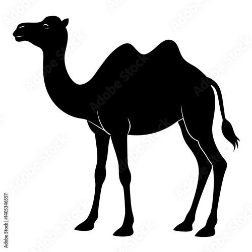 Camel silhouette on white background.



