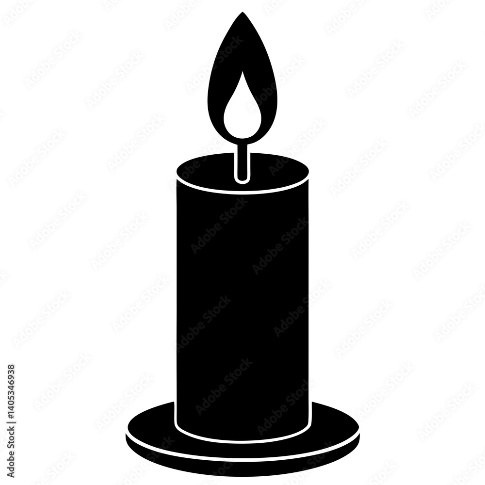 Candlelight silhouette icon vector illustration, simple and clean icon, no text Candlelight silhouette icon vector illustration, simple and clean icon, no text