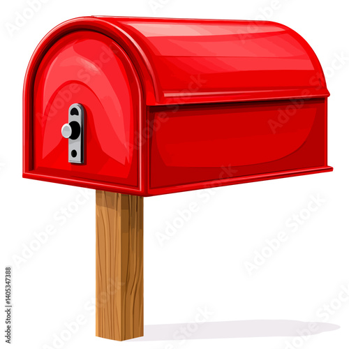 red mail box isolated on white 