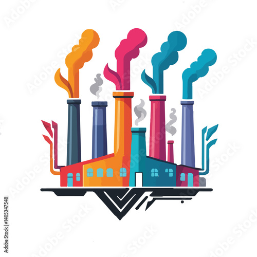 factory emitting a lot of polluting smoke