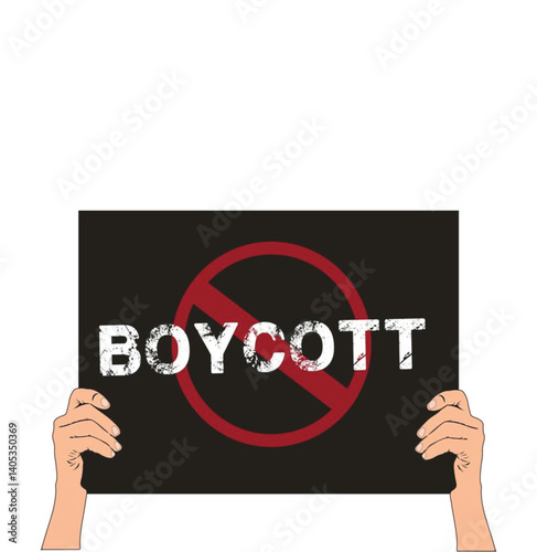 Round Shaped Boycott Stamp in Grunge Look