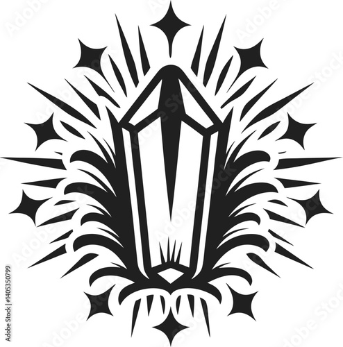 Halloween exploding coffin – tattoo vector design