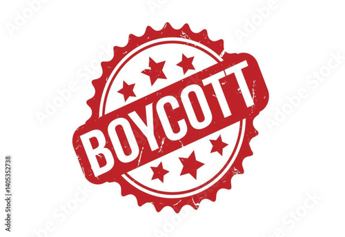 Round Shaped Boycott Stamp in Grunge Look