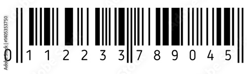 Barcode scratched, line bar stickers icon isolated on transparent background, clipping path
