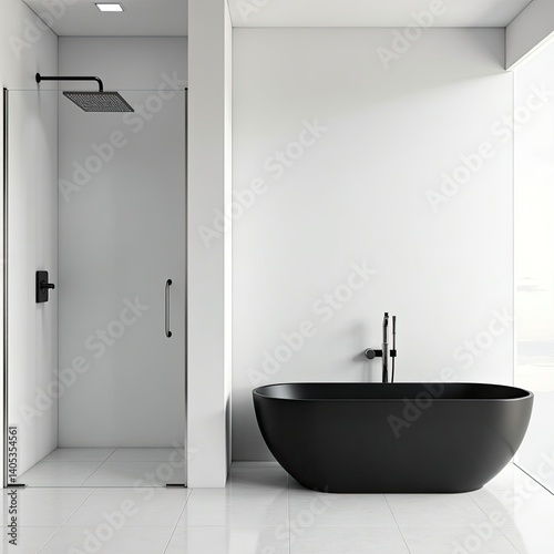 modern bathroom with white tiles