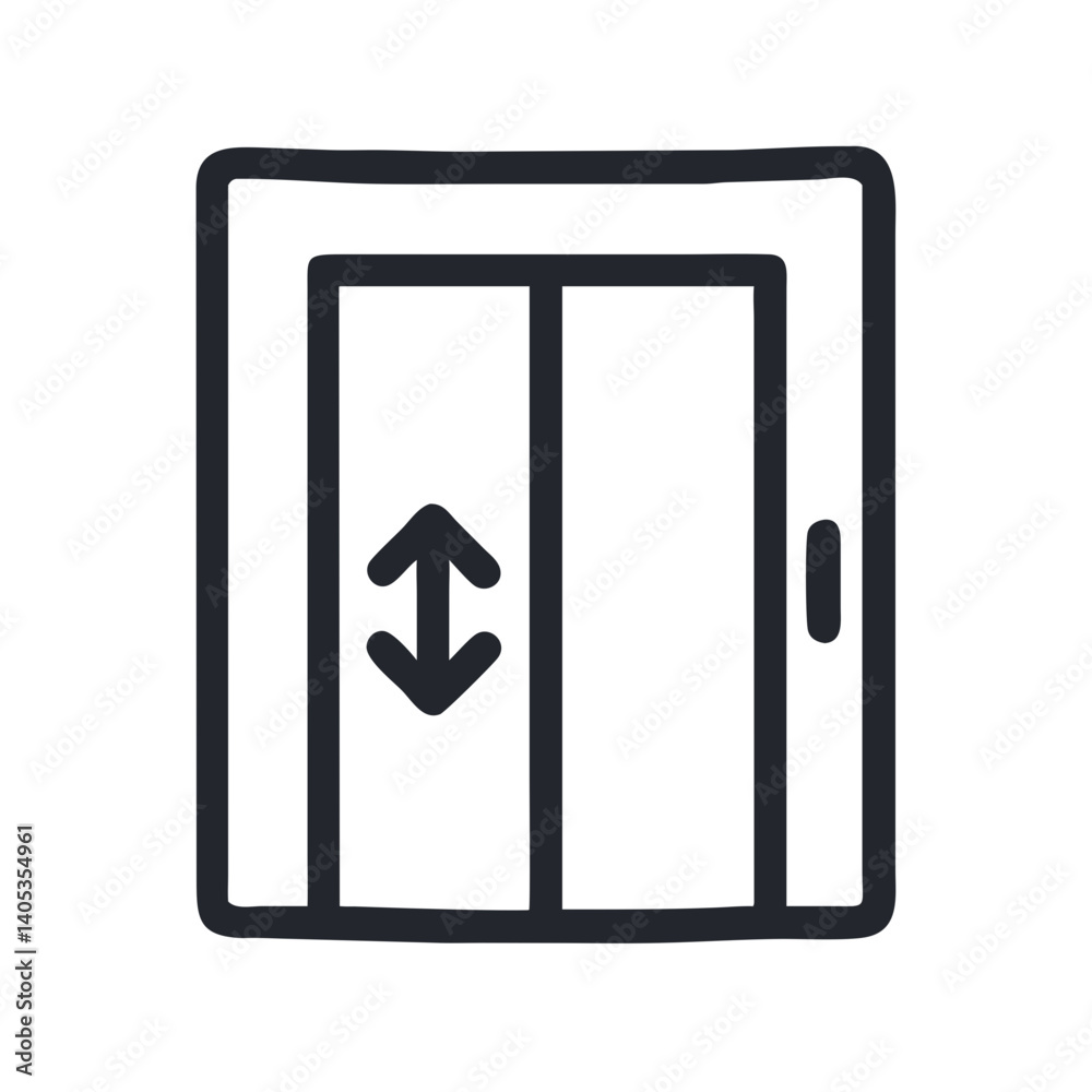 Elevator Doors Icon – Vertical Movement and Lift Symbol