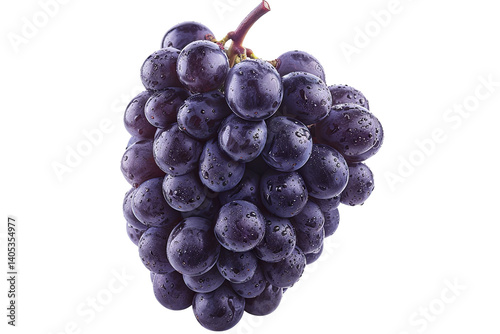 Wallpaper Mural Dark, juicy grape bunch with water droplets, stems, and a transparent background. Isolated, vibrant, and delicious Torontodigital.ca