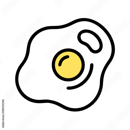 Fried Egg Icon – Breakfast Dish and Cooking Symbol