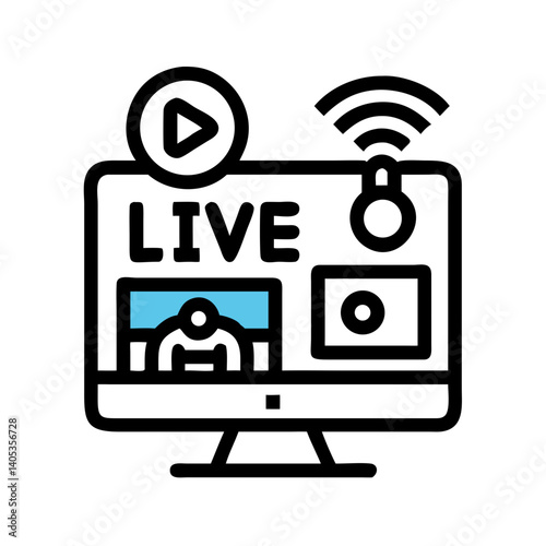 Live Stream Icon – Real-Time Broadcasting and Streaming Symbol