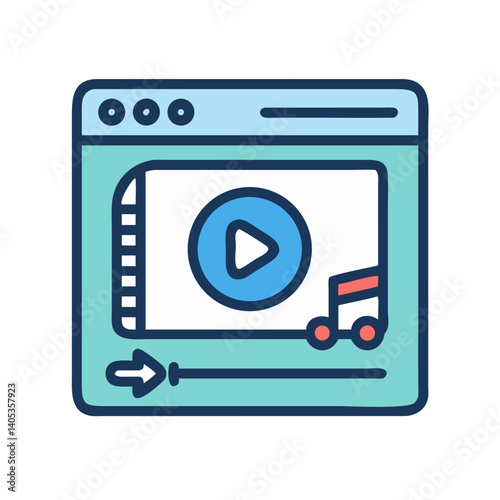 Music Video Player Icon – Multimedia and Entertainment Symbol