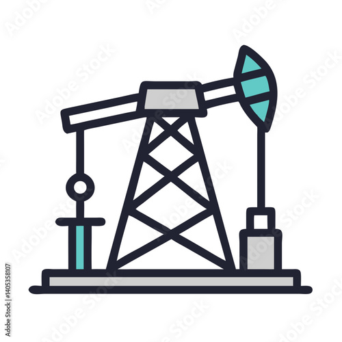 Oil Derrick Icon – Oilfield Operations and Energy Extraction Symbol