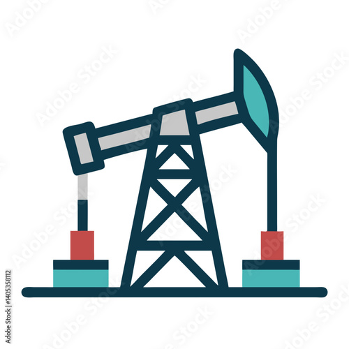 Oil Derrick Icon – Oilfield Operations and Energy Extraction Symbol