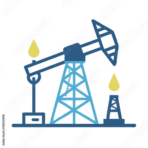 Oil Derrick Icon – Oilfield Operations and Energy Extraction Symbol