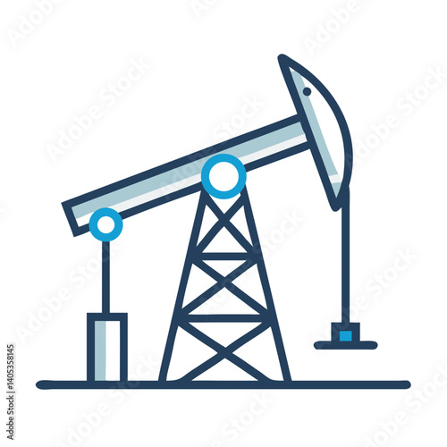 Oil Pump Jack Icon – Petroleum Extraction and Energy Production Symbol