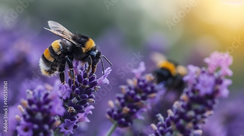 A vibrant pollinator friendly ecosystem filled with fragrant lavender