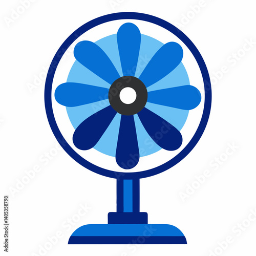 a electric fan vector art illustriton white baground

