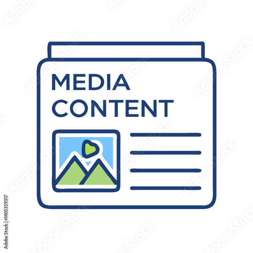 Presentation Slide with Image and Text Icon – Visual and Informational Content Symbol