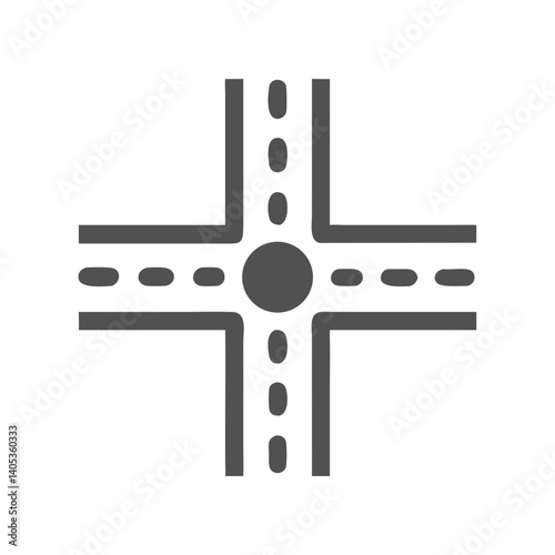 Road Intersection Icon – Traffic and Transportation Symbol
