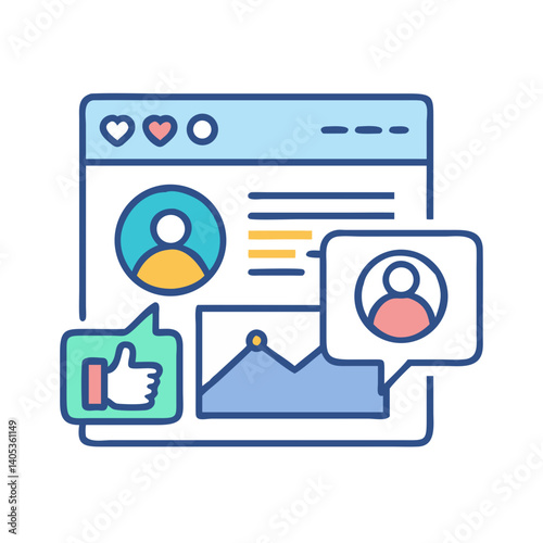 Social Media Dashboard Icon – Post Management and Content Tracking Symbol
