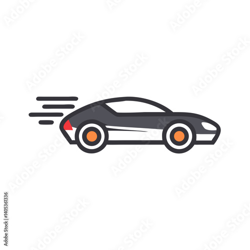 Sports Car Icon – High-Speed Vehicle and Performance Driving Symbol