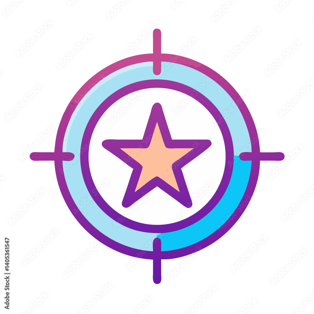 Star in Target Icon – Influencer Goal and Achievement Symbol Star in Target Icon – Influencer Goal and Achievement Symbol