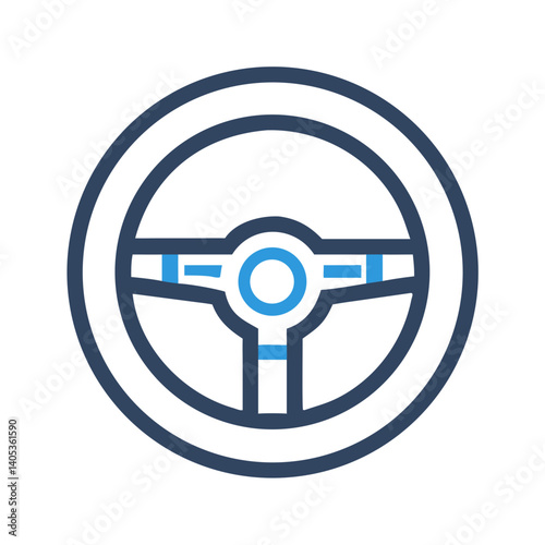 Steering Wheel Icon – Driving Control and Vehicle Navigation Symbol