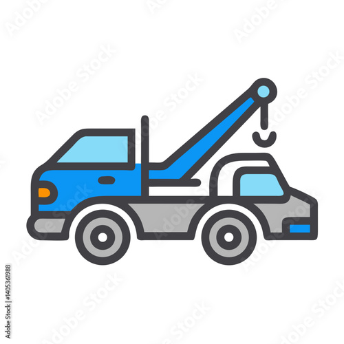Tow Truck Icon – Roadside Assistance and Vehicle Recovery Symbol