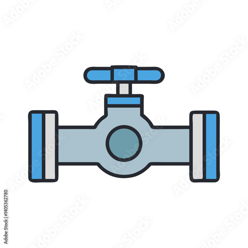 Water Valve Icon – Plumbing and Pipeline Symbol