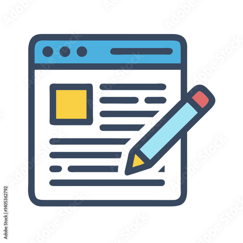 Web Editor Icon – Online Content Creation and Editing Symbol