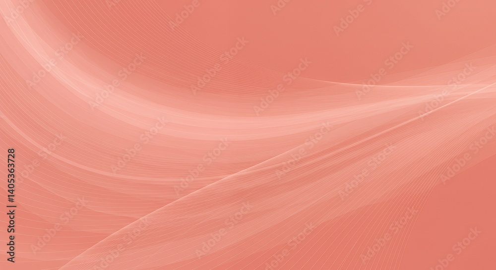 Fototapeta premium Abstract salmon pink background with flowing lines for modern design projects