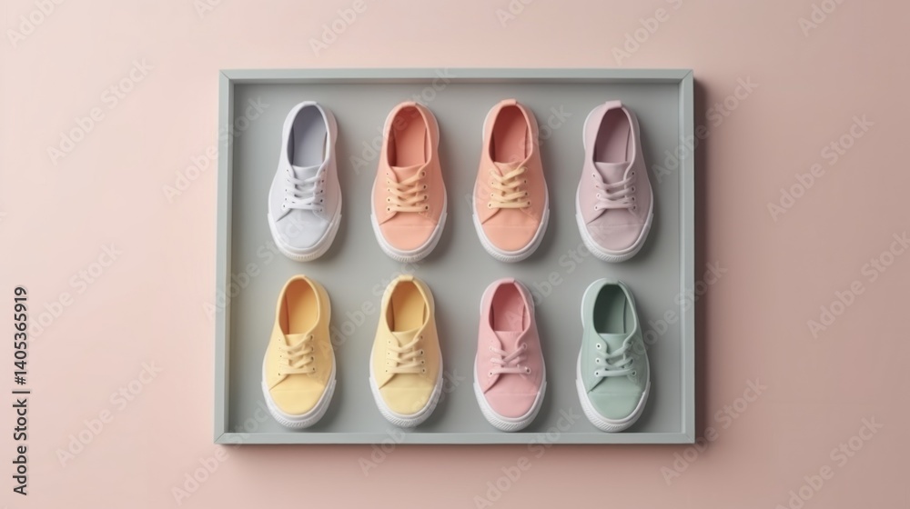 Fototapeta premium Pastel colored decorative items in box
