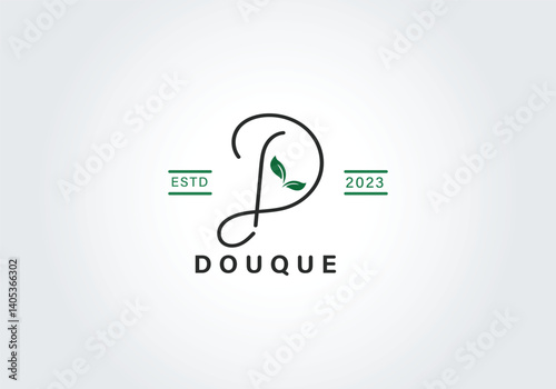 elegant nature inspired letter d logo with leaf elements
