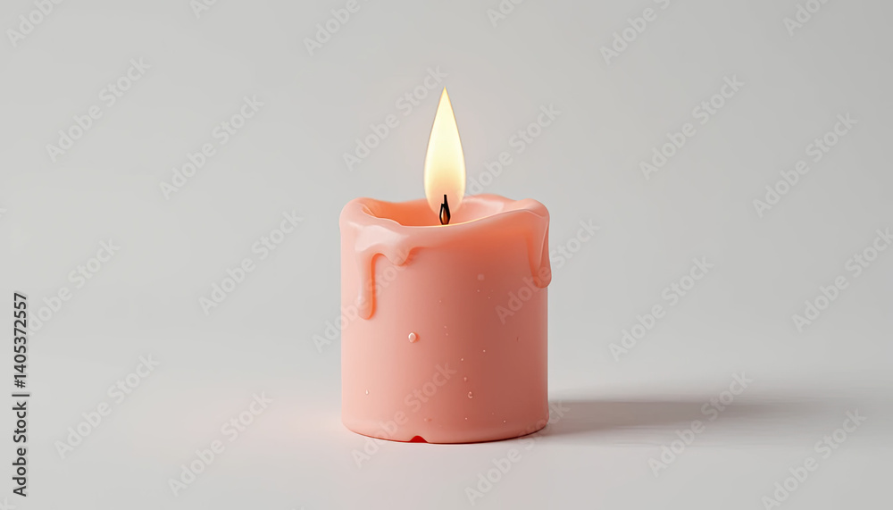 soft pink candle with gentle flame, creating warm and inviting atmosphere soft pink candle with gentle flame, creating warm and inviting atmosphere