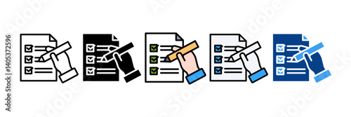 Assessment  Icon Set Multiple Style Collection