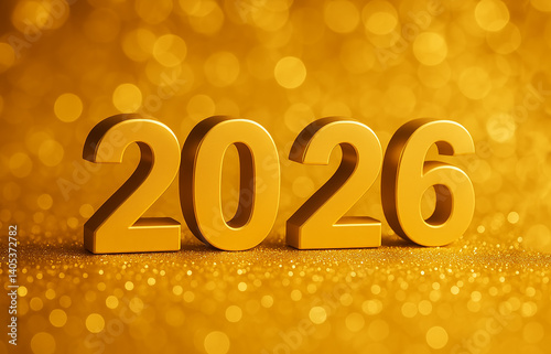 Golden 2026 3d numbers