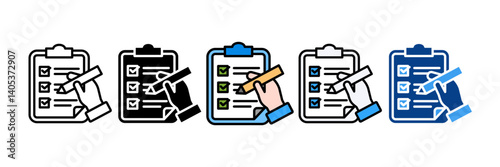 Evaluation  Icon Set Multiple Style Collection