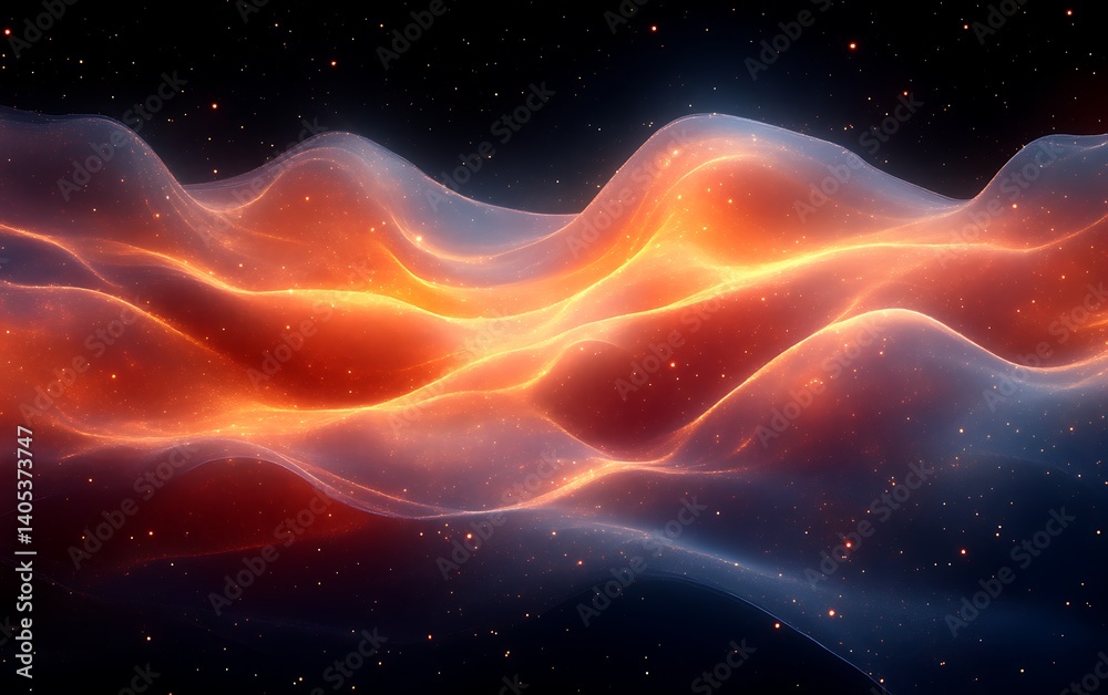 Fototapeta premium Abstract fiery wave energy flow.