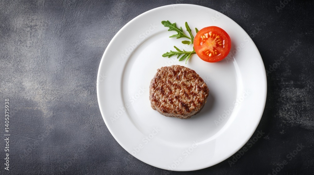 Grilled beef steak with fresh tomato garnish on a white plate, a classic culinary delight.
Grilled beef steak with fresh tomato garnish on a white plate, a classic culinary delight.